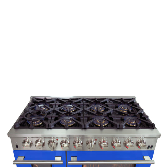 Forno Capriasca 48-Inch, Blue Freestanding Dual Fuel Range with 8 Burners - FFSGS6187-48BLU