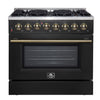 Forno Galiano 36-inch, Black Dual Fuel Range with 6 Sealed Burners - FFSGS6156-36BLK