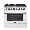 Forno Galiano 36-inch, White Freestanding Dual Fuel Range - FFSGS6156-36WHT