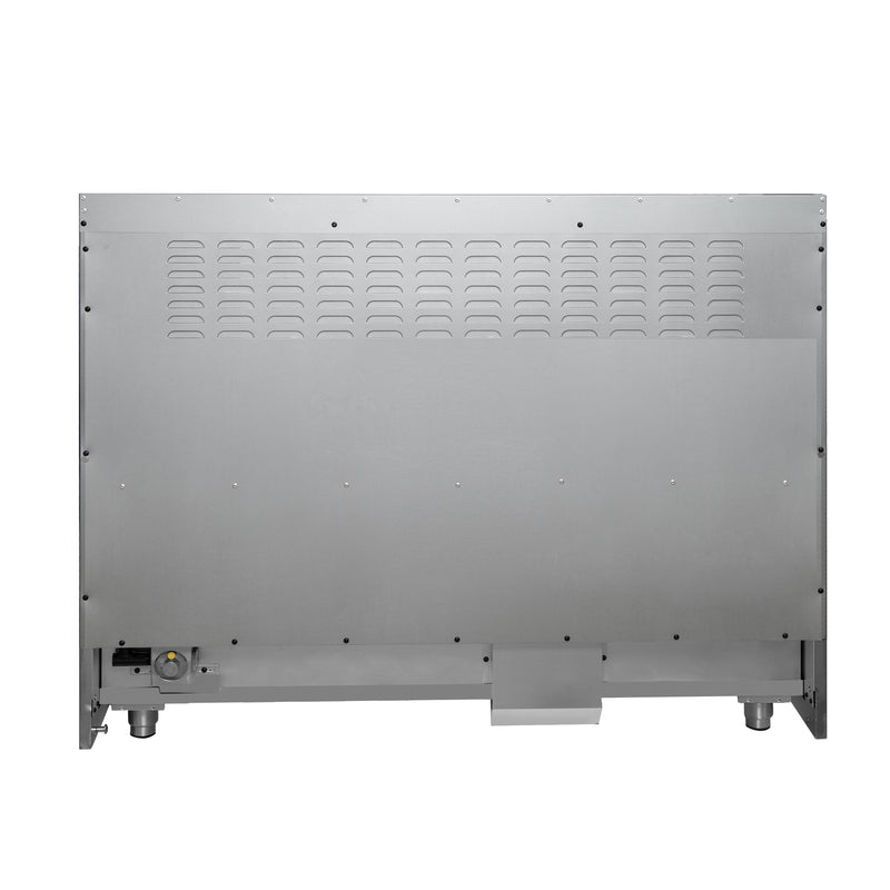 Load image into Gallery viewer, Galiano 48-inch Dual Fuel Range White &amp; Antique Brass Design with 8 Sealed Burners 107,000 BTU, 6.58 cu. ft. double ovens &amp; Griddle
