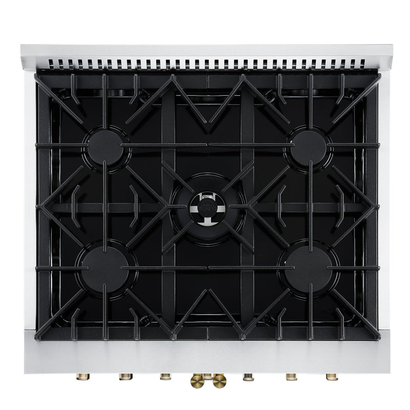 Load image into Gallery viewer, Forno Galiano 30-inch Freestanding French Door Dual Fuel Range Black
