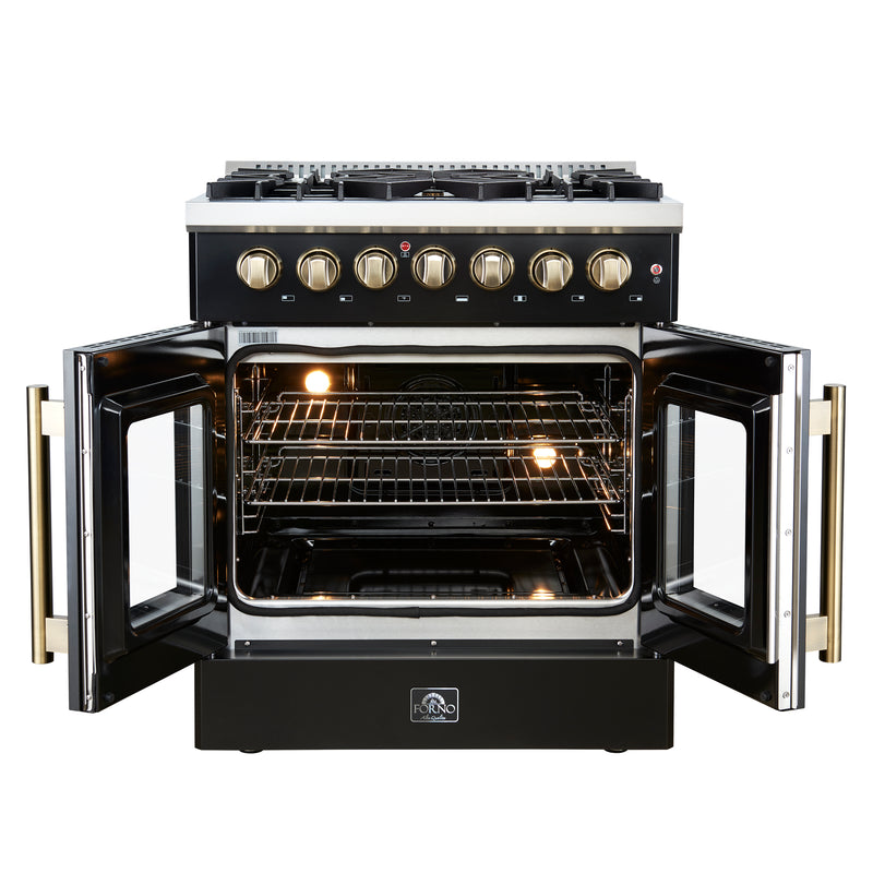 Load image into Gallery viewer, Forno Galiano 30-inch Freestanding French Door Dual Fuel Range Black
