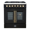 Forno Galiano 30-inch, Black Freestanding French Door Dual Fuel Range - FFSGS6356-30BLK