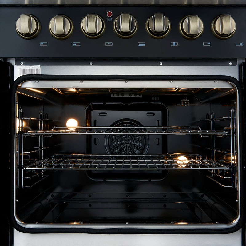 Load image into Gallery viewer, Forno Galiano 30-inch Freestanding French Door Dual Fuel Range Black
