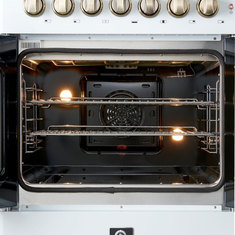 Load image into Gallery viewer, Forno Galiano 30-inch Freestanding French Door Dual Fuel Range White
