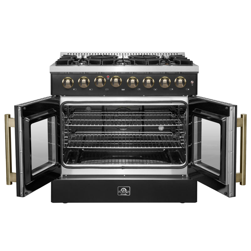 Load image into Gallery viewer, Forno Galiano 36-inch Freestanding French Door Dual Fuel Range Black
