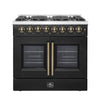 Forno Galiano 36-inch, Black Freestanding French Door Dual Fuel Range - FFSGS6356-36BLK