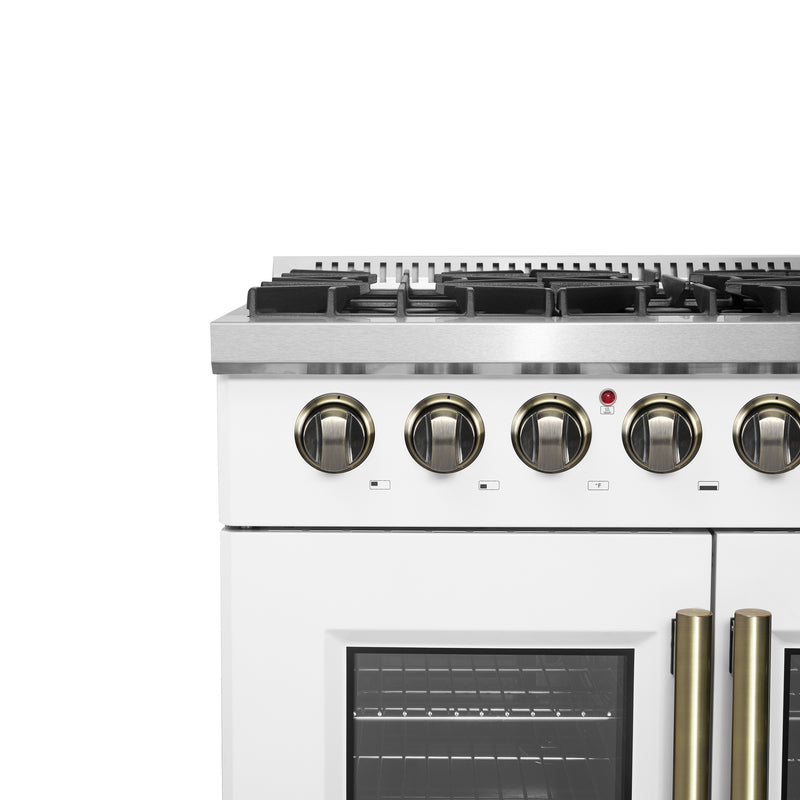 Load image into Gallery viewer, Forno Galiano 36-inch Freestanding French Door Dual Fuel Range White
