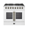Forno Galiano 36-inch, White Freestanding French Door Dual Fuel Range - FFSGS6356-36WHT