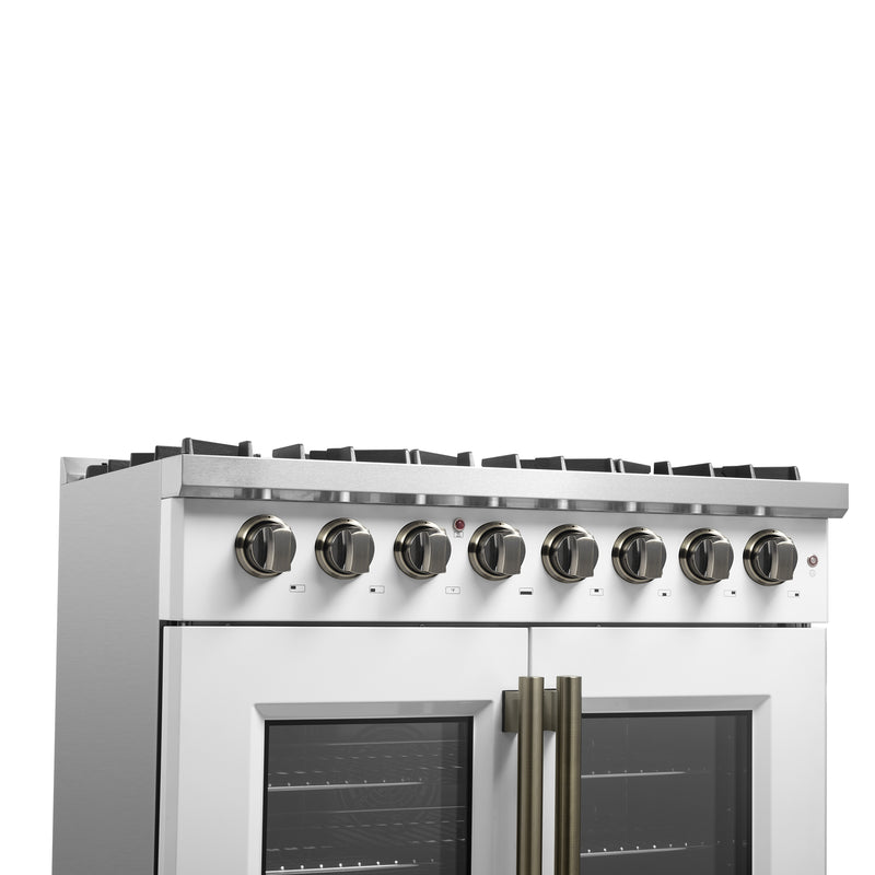 Load image into Gallery viewer, Forno Galiano 36-inch Freestanding French Door Dual Fuel Range White
