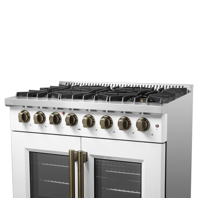 Load image into Gallery viewer, Forno Galiano 36-inch Freestanding French Door Dual Fuel Range White
