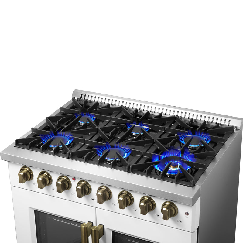 Load image into Gallery viewer, Forno Galiano 36-inch Freestanding French Door Dual Fuel Range White
