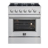 Forno Marco 30-Inch, Stainless Steel Dual Fuel Range with 4 Burners - FFSGS6197-30