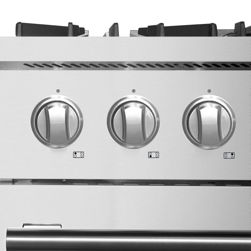 Load image into Gallery viewer, Forno Marco 30-Inch Dual Fuel Range, Stainless Steel, 4 Burners, 37,000 BTU, True Convection Oven, Energy Efficient

