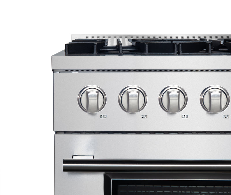 Load image into Gallery viewer, Forno Marco 36-Inch Dual Fuel Range, Stainless Steel, 6 Burners, 67,000 BTU, True Convection Oven, Energy Efficient
