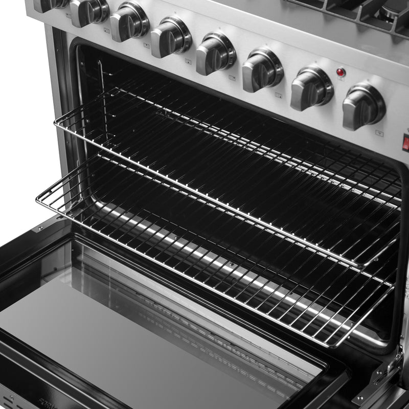 Load image into Gallery viewer, Forno Marco 36-Inch Dual Fuel Range, Stainless Steel, 6 Burners, 67,000 BTU, True Convection Oven, Energy Efficient
