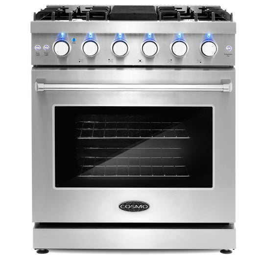 Cosmo 30 inch, Stainless Steel Slide-In Gas Range - COS-EPGR304