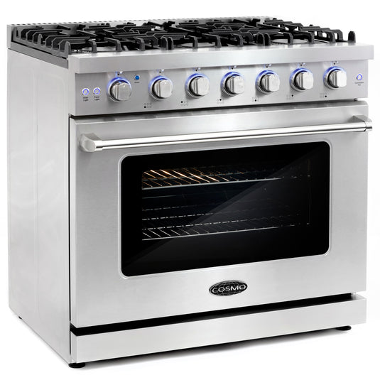 Cosmo Commercial 36 inch, Stainless Steel Gas Range - COS-EPGR366