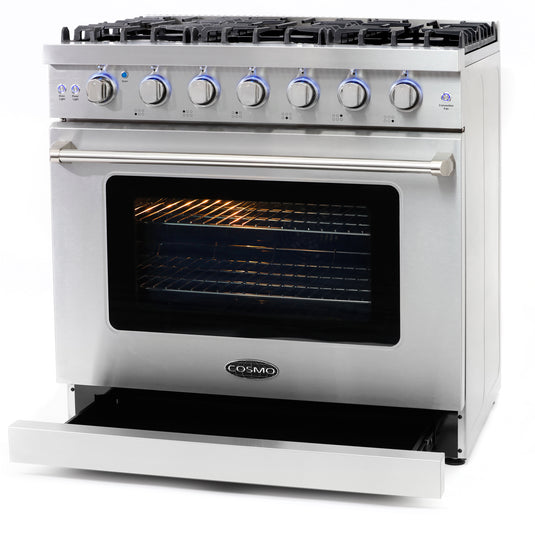 Cosmo Commercial 36 inch, Stainless Steel Gas Range - COS-EPGR366