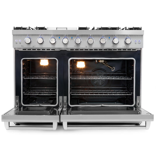 Cosmo 48 inch, Stainless Steel Double Oven Commercial Gas Range - COS-EPGR486G