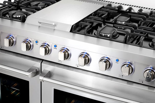 Cosmo 48 inch, Stainless Steel Double Oven Commercial Gas Range - COS-EPGR486G
