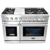 Cosmo 48 inch, Stainless Steel Double Oven Commercial Gas Range - COS-EPGR486G