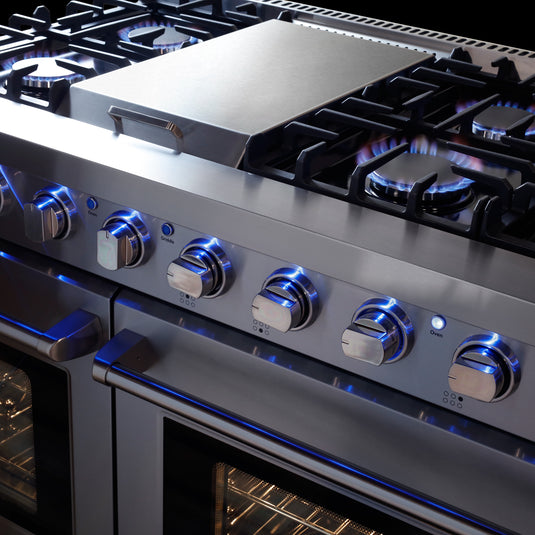 Cosmo 48 inch, Stainless Steel Double Oven Commercial Gas Range - COS-EPGR486G