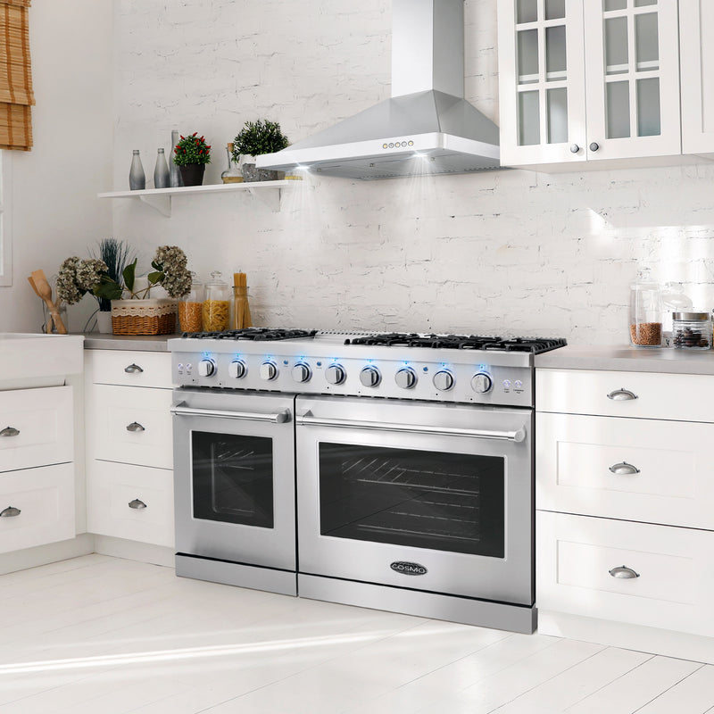 Load image into Gallery viewer, Cosmo 48 inch, Stainless Steel Double Oven Commercial Gas Range - COS-EPGR486G

