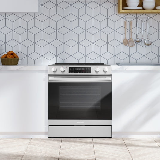 Cosmo Commercial Style 30 inch, Stainless Steel Electric Range with Self Clean Air Fry Oven - COS-ERC305WKTD