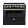 Forno Paolo 36 Inch, Black Freestanding Electric Range - FFSEL6011-36BLK
