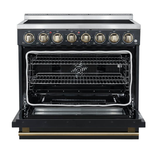 Forno Paolo 36 Inch, Black Freestanding Electric Range - FFSEL6011-36BLK