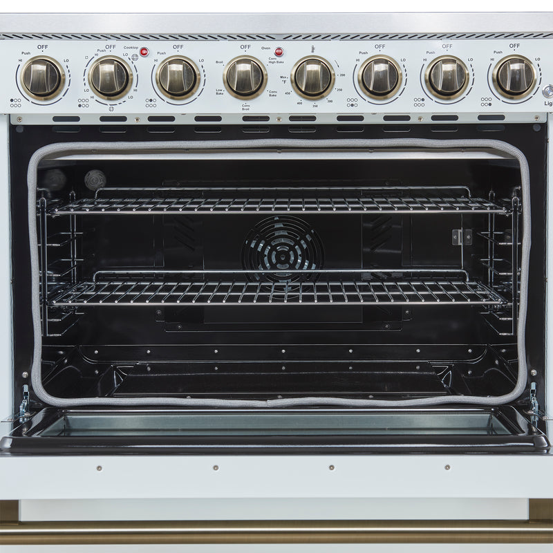 Load image into Gallery viewer, Forno Paolo 36 Inch White Freestanding Electric Range, Stainless Steel, 5.44 cu.ft, True Convection Oven, Energy Efficient
