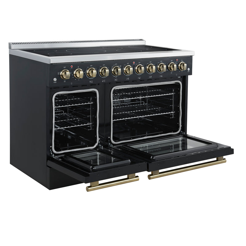 Load image into Gallery viewer, Forno Paolo-48 Inch, Black Freestanding Electric Range - FFSEL6011-48BLK
