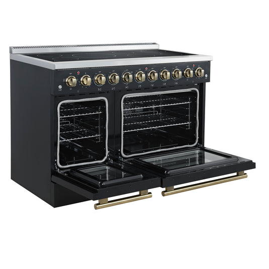 Forno Paolo-48 Inch, Black Freestanding Electric Range - FFSEL6011-48BLK