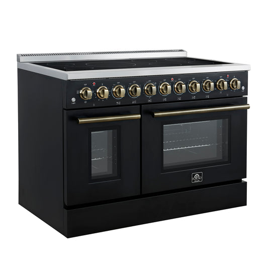 Forno Paolo-48 Inch, Black Freestanding Electric Range - FFSEL6011-48BLK