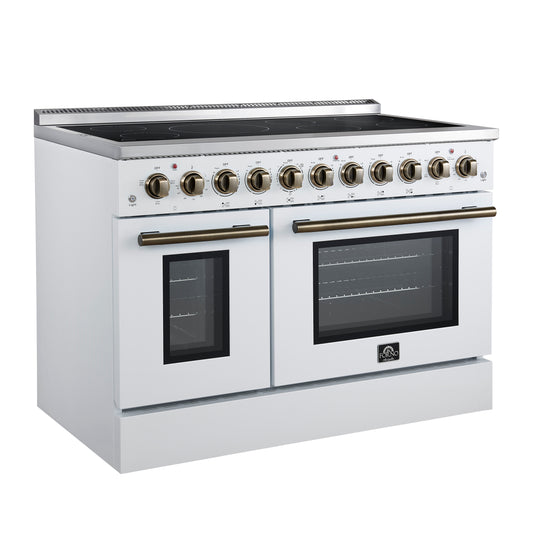Forno Paolo 48 Inch, White Freestanding Electric Range - FFSEL6011-48WHT