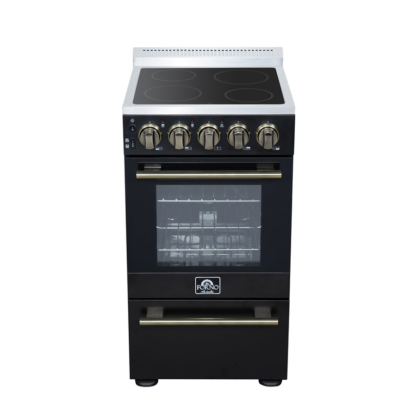 Load image into Gallery viewer, Forno Pallerano 20 Inch, Black Freestanding Electric Range - FFSEL6052-20BLK
