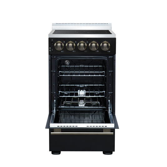Forno Pallerano 20 Inch, Black Freestanding Electric Range - FFSEL6052-20BLK