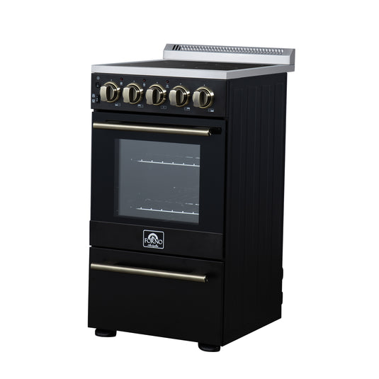 Forno Pallerano 20 Inch, Black Freestanding Electric Range - FFSEL6052-20BLK