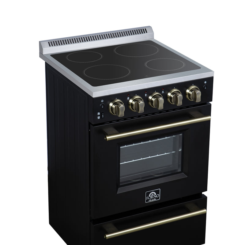 Load image into Gallery viewer, Forno Loiano 24 Inch, Black Freestanding Electric Range - FFSEL6069-24BLK
