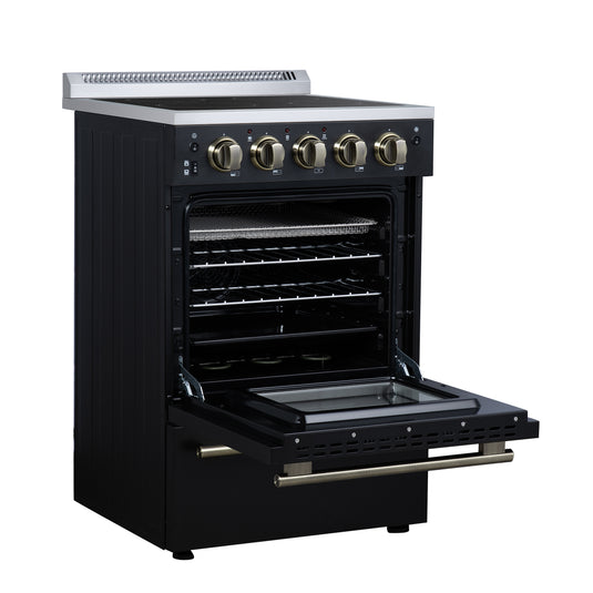Forno Loiano 24 Inch, Black Freestanding Electric Range - FFSEL6069-24BLK