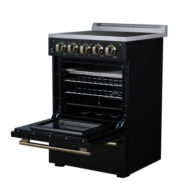 Load image into Gallery viewer, Forno Loiano 24 Inch, Black Freestanding Electric Range - FFSEL6069-24BLK
