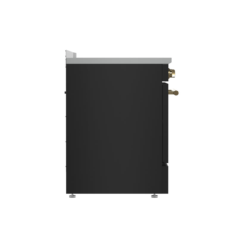 Load image into Gallery viewer, Forno Paolo 30-Inch Freestanding Electric Range, Black, 4.38 cu.ft, True Convection Oven, Energy Efficient
