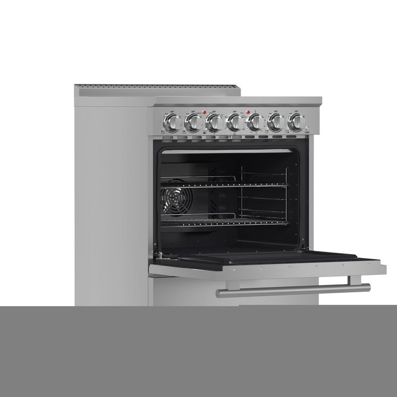 Load image into Gallery viewer, Forno Paolo 30-Inch Freestanding Electric Range, Stainless Steel, 4.38 cu.ft, True Convection Oven, Energy Efficient
