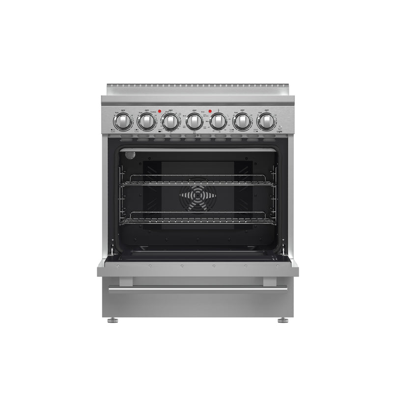 Load image into Gallery viewer, Forno Paolo 30-Inch Freestanding Electric Range, Stainless Steel, 4.38 cu.ft, True Convection Oven, Energy Efficient
