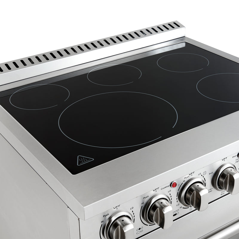 Load image into Gallery viewer, Forno Paolo 30-Inch Freestanding Electric Range, Stainless Steel, 4.38 cu.ft, True Convection Oven, Energy Efficient
