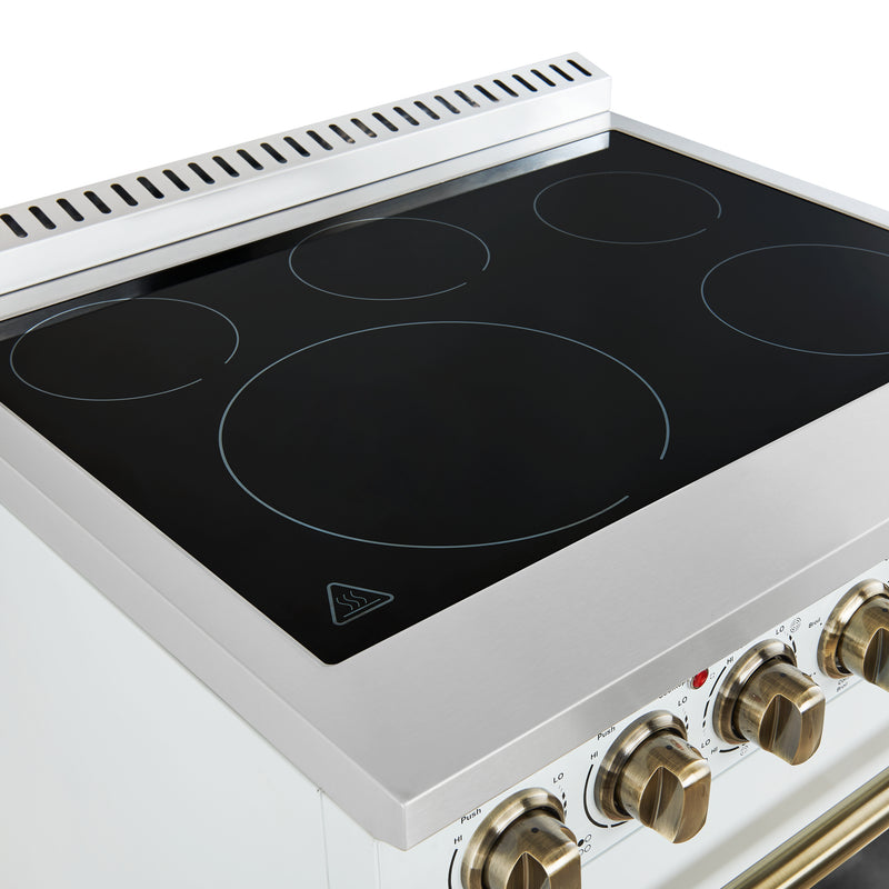 Load image into Gallery viewer, Forno Paolo 30-Inch Freestanding Electric Range, White, 4.38 cu.ft, True Convection Oven, Energy Efficient
