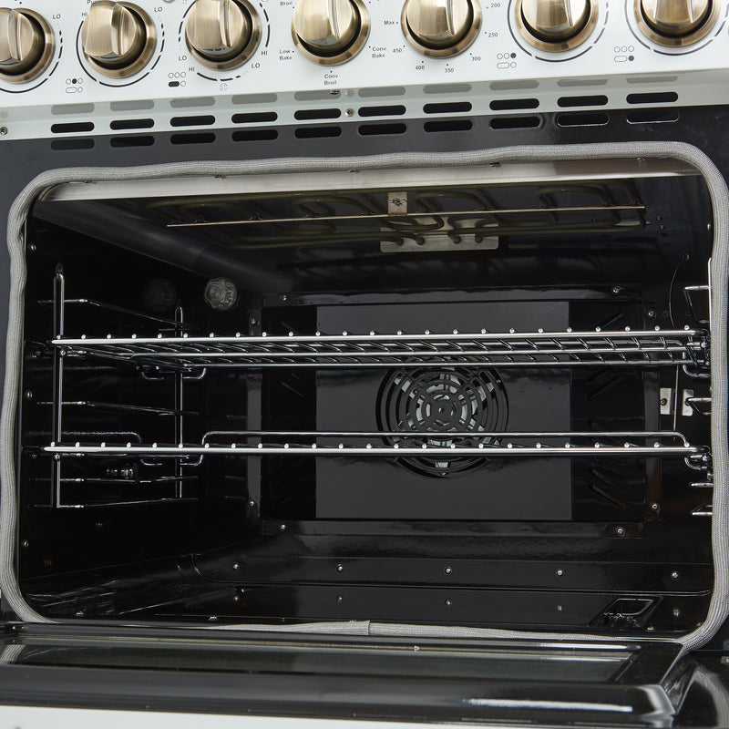 Load image into Gallery viewer, Forno Paolo 30-Inch Freestanding Electric Range, White, 4.38 cu.ft, True Convection Oven, Energy Efficient
