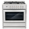 Cosmo Commercial-Style 36 inch, Stainless Steel Dual Fuel Range Convection Oven - F965NF