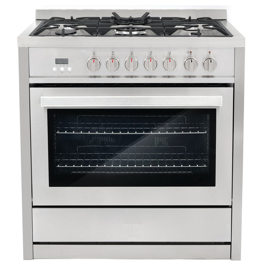 Cosmo Commercial-Style 36 inch, Stainless Steel Dual Fuel Range Convection Oven - F965NF